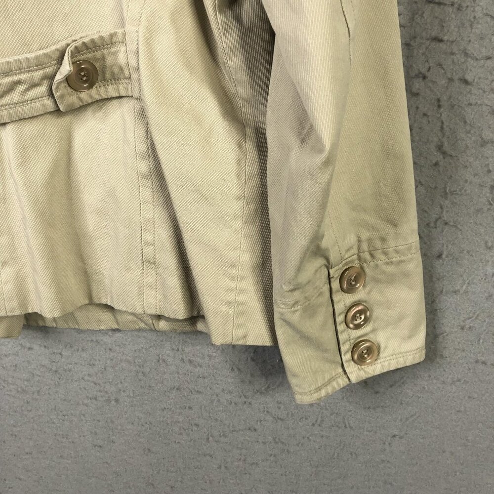 Esprit Jacket Womens Medium Beige Double Breasted Military Y2K Preppy Peacoat - Picture 16 of 16